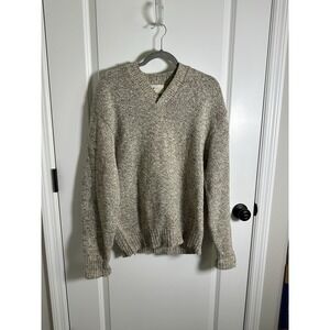 Winona Knits Vintage V Neck Wool Blend Sweater Elbow Patches Womens Sz XL USA